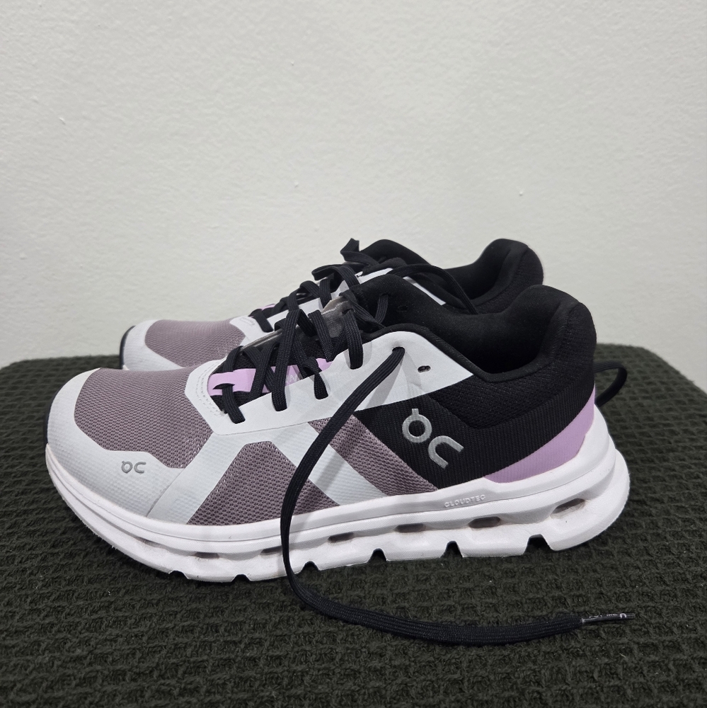On Running Black and Purple Sneakers